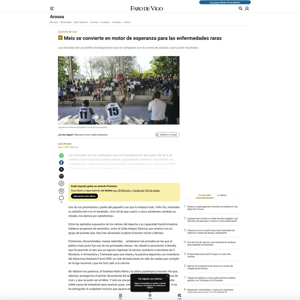 Meis se convierte en motor de esperanza para las enfermedades raras
