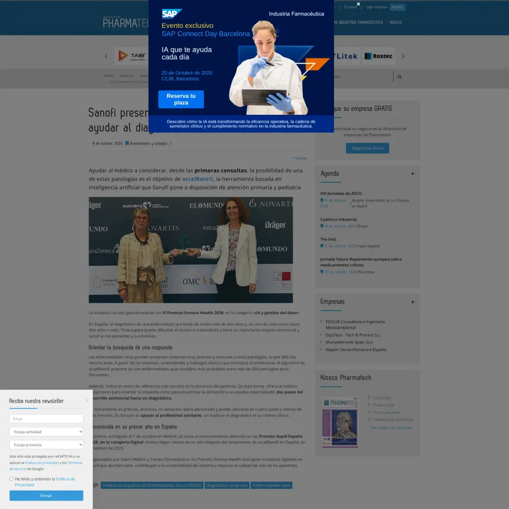 Sanofi presenta una herramienta gratuita para ayudar al diagnóstico de enfermedades raras