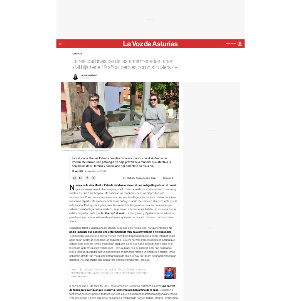 La realidad invisible de las enfermedades raras: «Mi hija tiene 19 años, pero es como si tuviera 4»