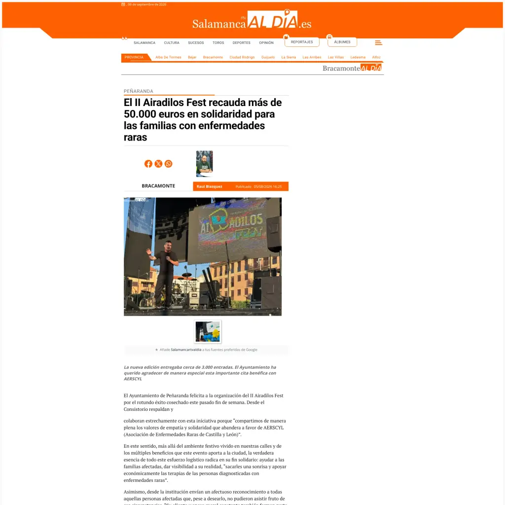 El II Airadilos Fest recauda más de 50.000 euros en solidaridad para las familias con enfermedades raras