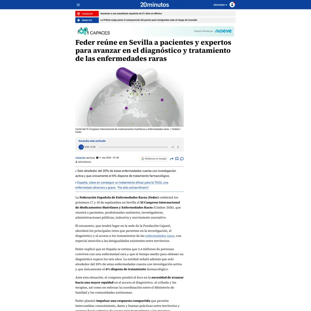 Feder reúne en Sevilla a pacientes y expertos para avanzar en el diagnóstico y tratamiento de las enfermedades raras