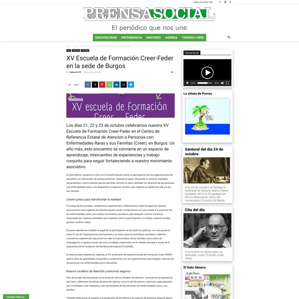 XV Escuela de Formación Creer-Feder en la sede de Burgos