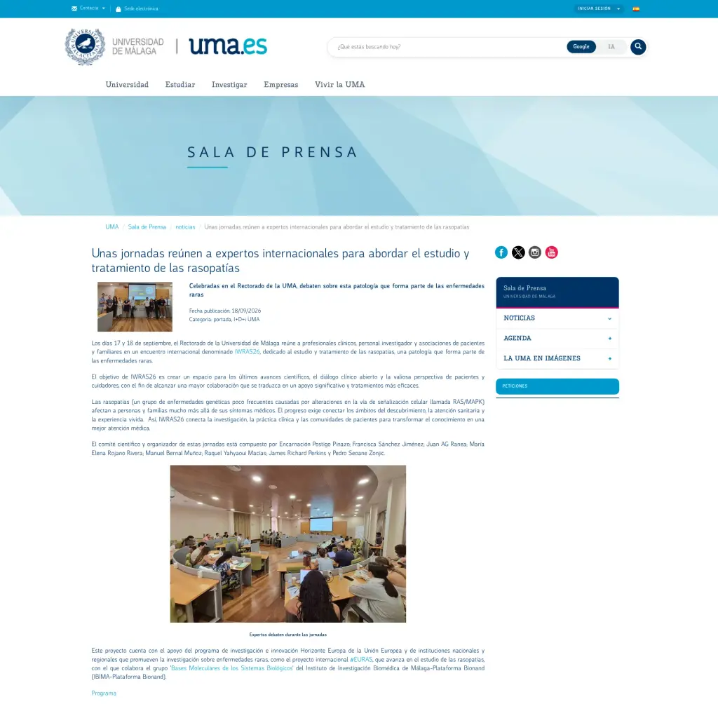 Unas jornadas reúnen a expertos internacionales para abordar el estudio y tratamiento de las rasopatías